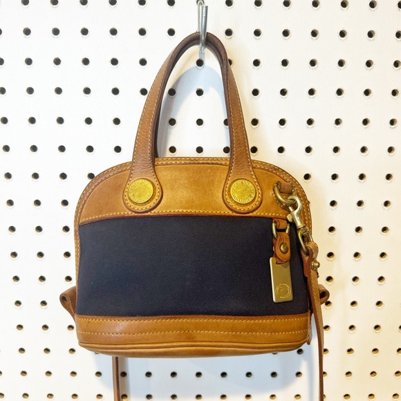Dooney & Bourke Handbags - Dooney & Bourke | Vintage Small Canvas and Leather Crossbody Handbag